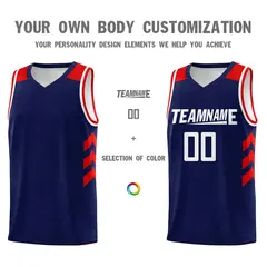 Custom Navy White Classic Sports Basketball Jersey 3