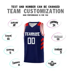 Custom Navy White Classic Sports Basketball Jersey 4