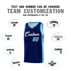 Custom Navy White Classic Sports Basketball Jersey 4