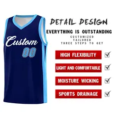 Custom Navy White Classic Sports Basketball Jersey 5