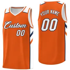 Custom Orange White Classic Breathable Basketball Jersey