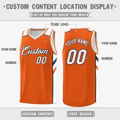 Custom Orange White Classic Breathable Basketball Jersey 2