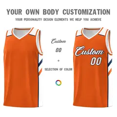 Custom Orange White Classic Breathable Basketball Jersey 3