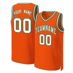 Custom Orange White-Kelly Green Classic Basketball Jersey 1