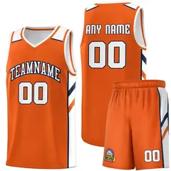 Custom Orange White-Navy Classic Sports Basketball Jersey