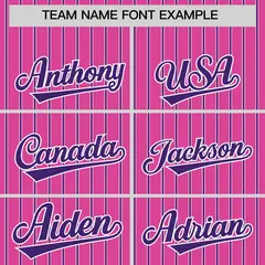 Custom Pink White Tricolor Stripe Authentic Baseball Jersey 3