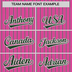 Custom Pink White Tricolor Stripe Authentic Baseball Jersey 3