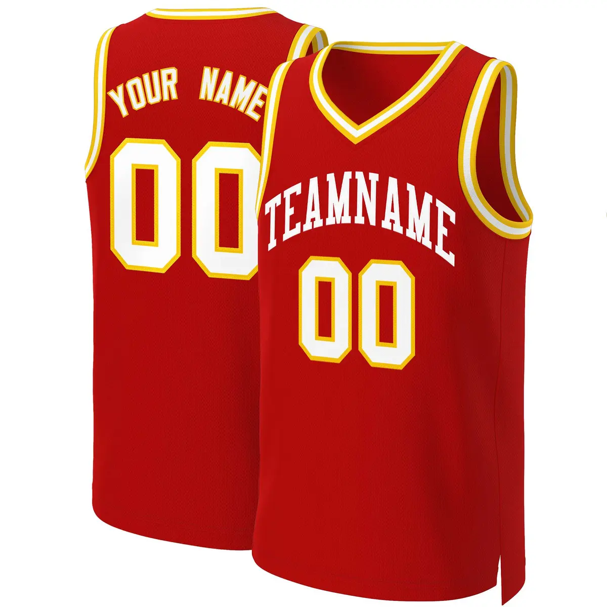 Custom Red White Classic Basketball Jersey