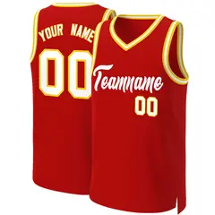 Custom Red White Classic Basketball Jersey