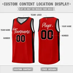Custom Red White Double Side Basketball Jersey 2