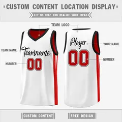 Custom Red White Double Side Basketball Jersey 3