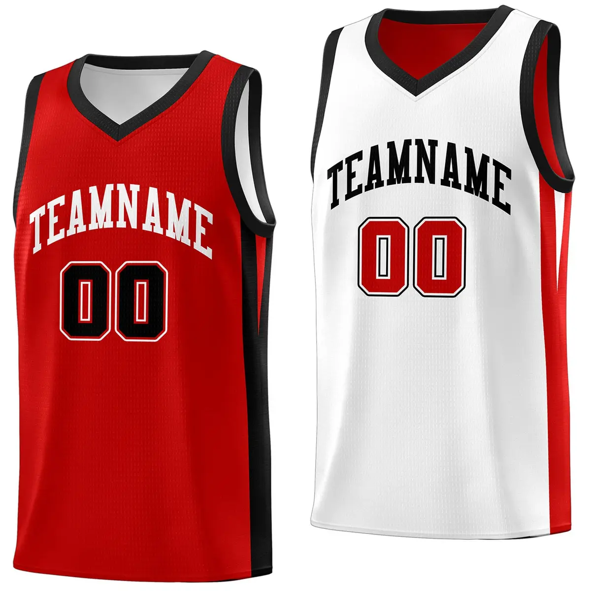 Custom Red White Double Side Basketball Jersey