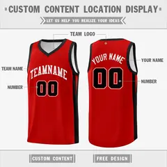 Custom Red White Double Side Basketball Jersey 2