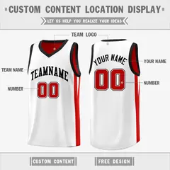 Custom Red White Double Side Basketball Jersey 3
