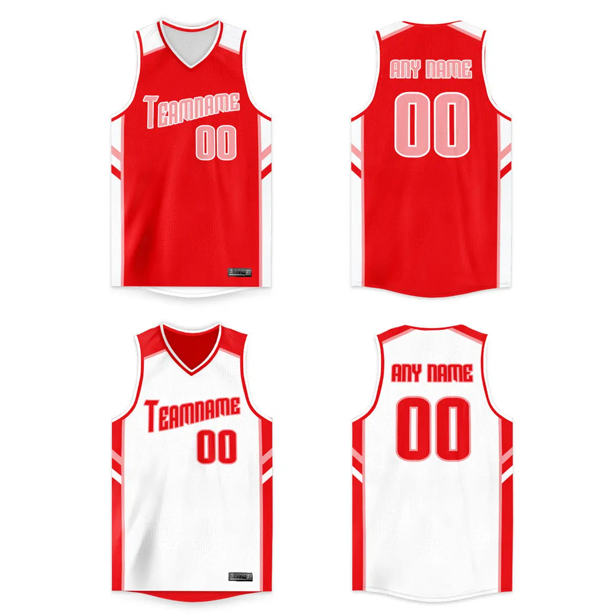 Custom Red White Double Side Basketball Jersey