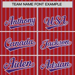 Custom Red White Tricolor Stripe Authentic Baseball Jersey 3