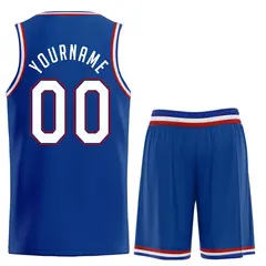 Custom Royal Red White-Black Classic Team Basketball Jersey 2