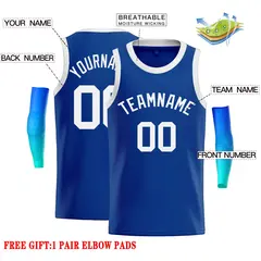 Custom Royal White Classic Casual Basketball Jersey 2
