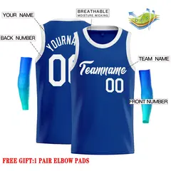 Custom Royal White Classic Casual Basketball Jersey 2