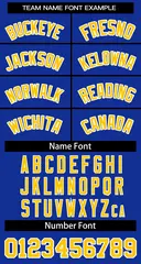Custom Royal Yellow-White Classic Basketball Jersey 2