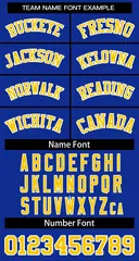 Custom Royal Yellow-White Classic Basketball Jersey 2