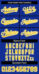 Custom Royal Yellow-White Classic Basketball Jersey 2