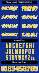 Custom Royal Yellow-White Classic Basketball Jersey 3