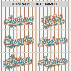 Custom White Aqua Tricolor Stripe Authentic Baseball Jersey 3