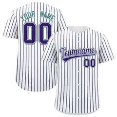 Custom White Aqua Tricolor Stripe Authentic Baseball Jersey