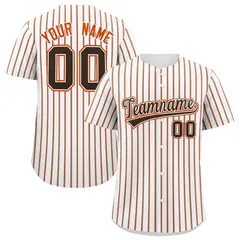 Custom White Brown Tricolor Stripe Authentic Baseball Jersey 1