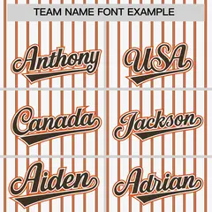 Custom White Brown Tricolor Stripe Authentic Baseball Jersey 3