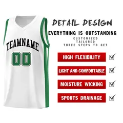 Custom White Classic Mesh Sport Basketball Jersey 4