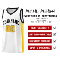 Custom White Classic Mesh Sport Basketball Jersey 4