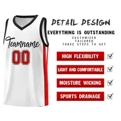 Custom White Classic Mesh Sport Basketball Jersey 4