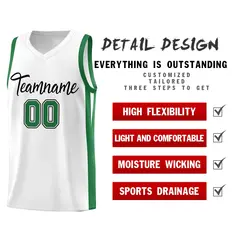 Custom White Classic Mesh Sport Basketball Jersey 4