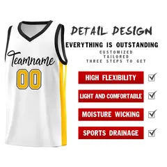 Custom White Classic Mesh Sport Basketball Jersey 4