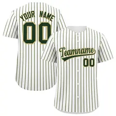Custom White Khaki Tricolor Stripe Authentic Baseball Jersey 1