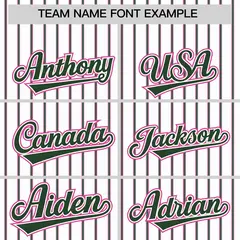 Custom White Pink Tricolor Stripe Authentic Baseball Jersey 3