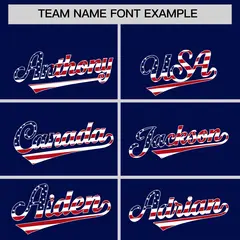 Dark Blue American Flag Design Baseball Jersey 5