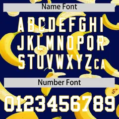 Dark Blue Banana Graffiti Pattern Fashion Baseball Jersey 3
