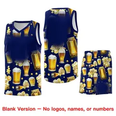 Dark Blue Beer Bubble National Beer Day Basketball Jersey 7