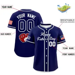 Dark Blue White Father's Day Classic Baseball Jersey 2