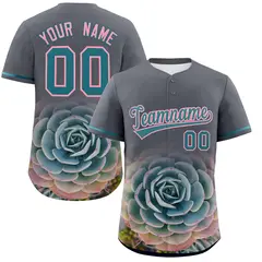 Dark Gray 3D Flower Design Authentic Baseball Jersey
