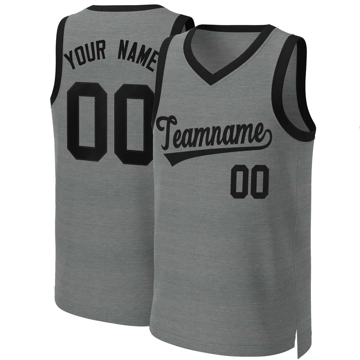Dark Gray Black Classic Basketball Jersey