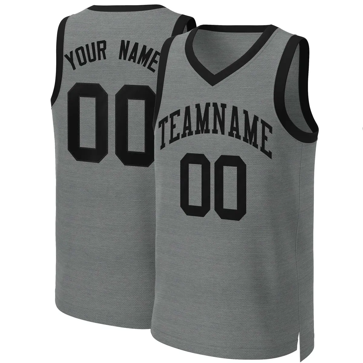 Dark Gray Black Classic Basketball Jersey