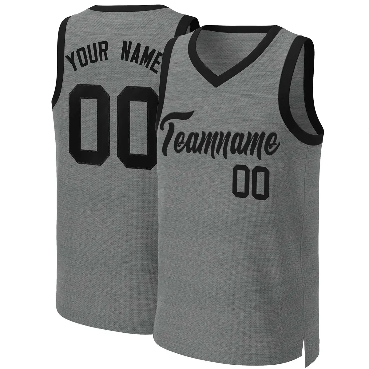 Dark Gray Black Classic Basketball Jersey