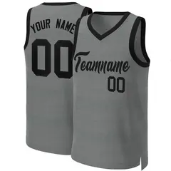 Dark Gray Black Classic Basketball Jersey 1