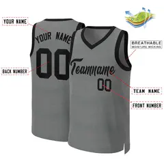 Dark Gray Black Classic Basketball Jersey 2