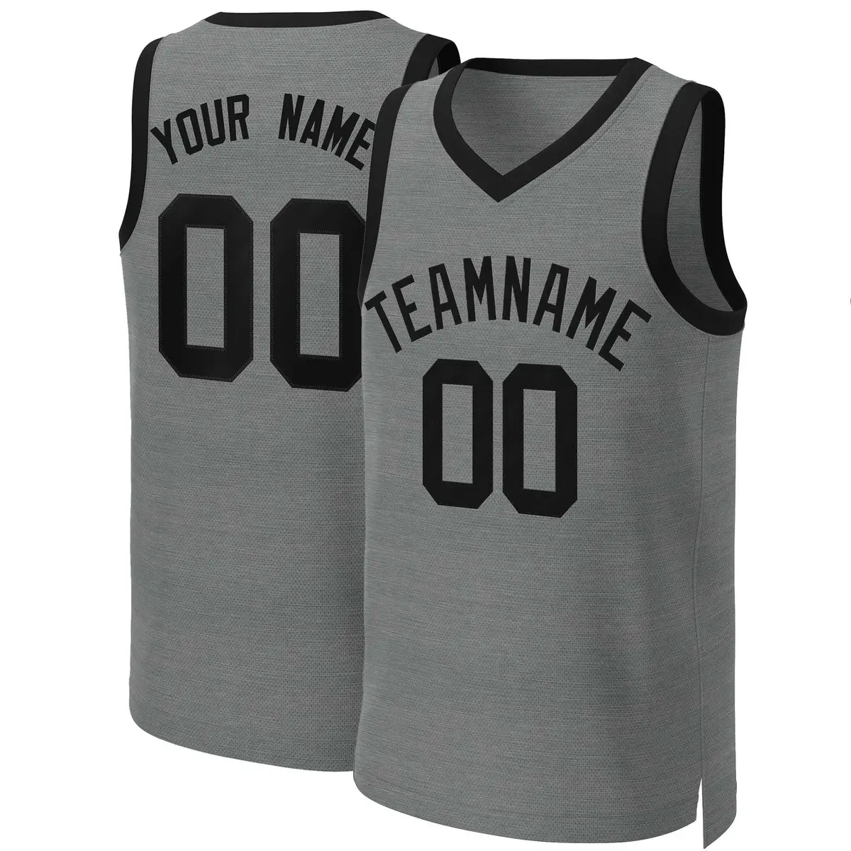 Dark Gray Black Classic Basketball Jersey