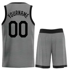 Dark Gray Black Classic Basketball Uniform Jersey 2